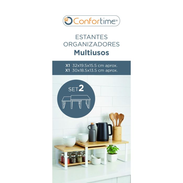 Inde Set-2 Estantes Cocina Confortime 32 x 19.8 x 15.8 cm y 32 x 18 cm (6 Unidades) 1 Inde Set-2 Estantes Cocina Confortime 32 x 19.8 x 15.8 cm y 32 x 18 cm (6 Unidades) 1