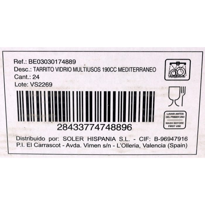 Tarrito de vidrio multiusos 190 cc - Mediterraneo (48 Unidades) 4 Tarrito de vidrio multiusos 190 cc - Mediterraneo (48 Unidades) 4