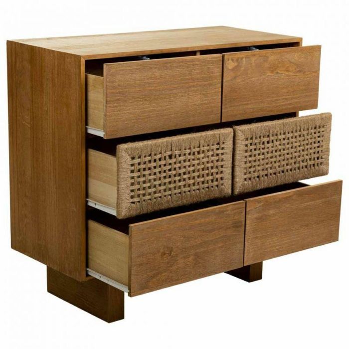 Cómoda Alexandra House Living Marrón Cuerda Madera de abeto Madera de Paulonia 36 x 75 x 80 cm 7