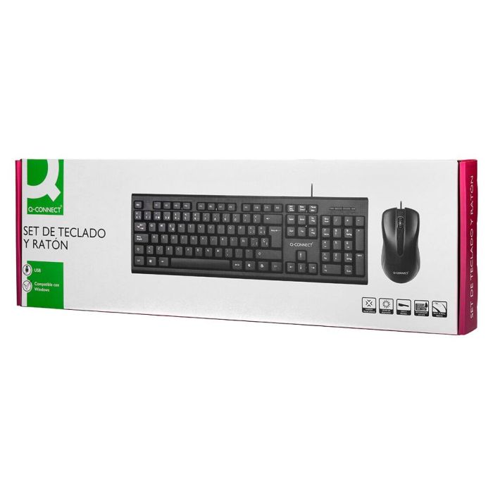 Set Teclado Y Raton Q-Connect Con Cable Color Negro 7