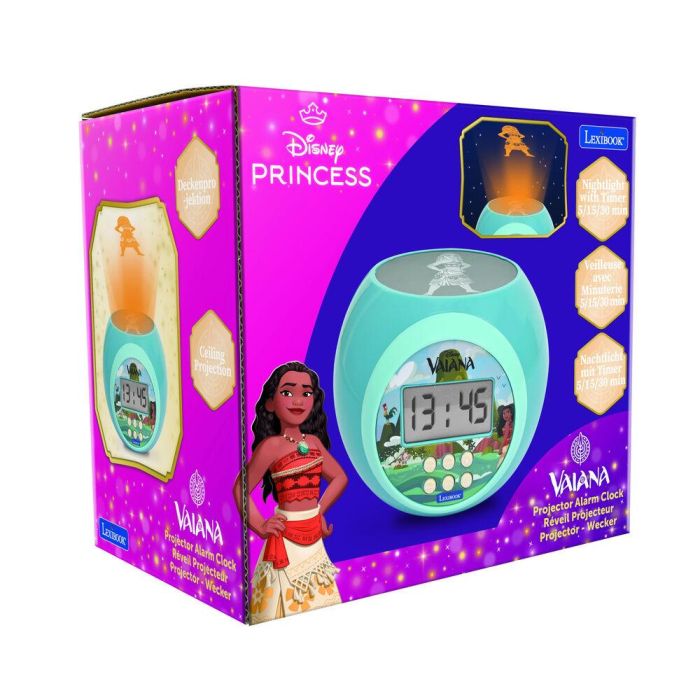 Reloj Despertador Proyector Vaiana Moana Disney 3
