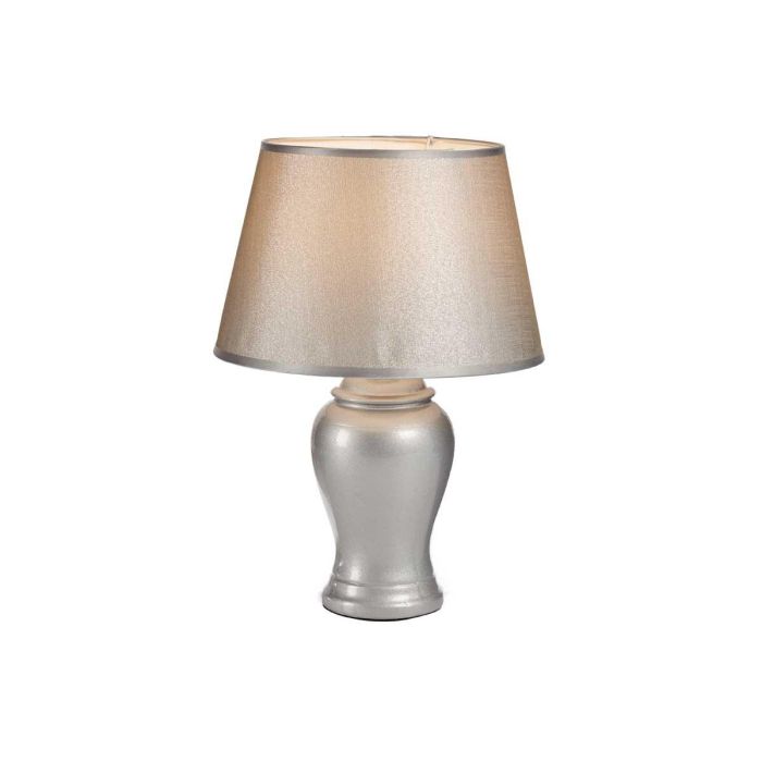 Lámpara Cóncava Plateada Cerámica Giftdecor 28x39x28 cm (6 Unidades) 1 Lámpara Cóncava Plateada Cerámica Giftdecor 28x39x28 cm (6 Unidades) 1