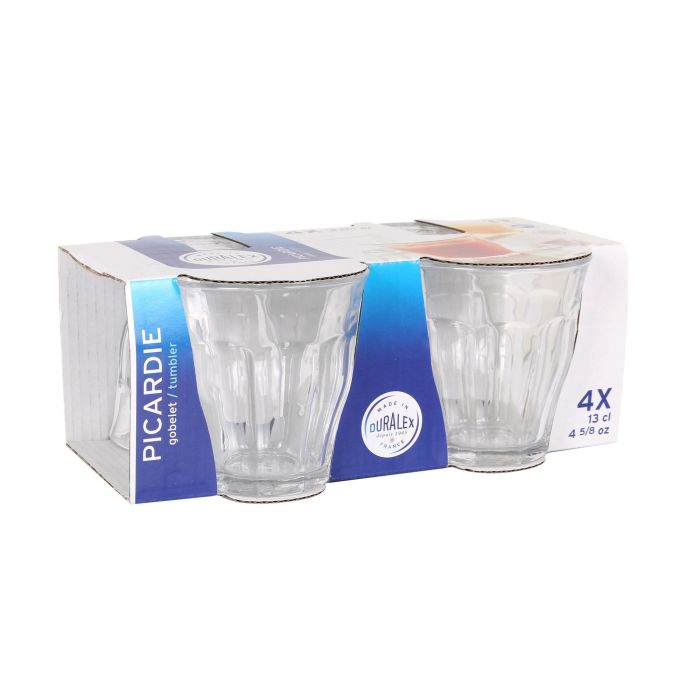 Set 4 Vasos Transparentes Duralex Picardie 130 cc (12 Cajas) 6 Set 4 Vasos Transparentes Duralex Picardie 130 cc (12 Cajas) 6