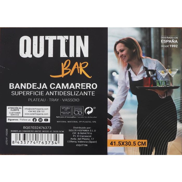 Bandeja Camarote Antideslizante Wood 41.5x30.5 cm - My Bar (12 Unidades) 7 Bandeja Camarote Antideslizante Wood 41.5x30.5 cm - My Bar (12 Unidades) 7