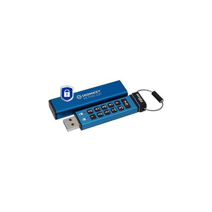 Kingston IronKey Keypad 200 16GB USB-A/C Cifrado Hardware AES-256 FIPS 140-3 Lvl 3 Teclado PIN Multiplataforma 1