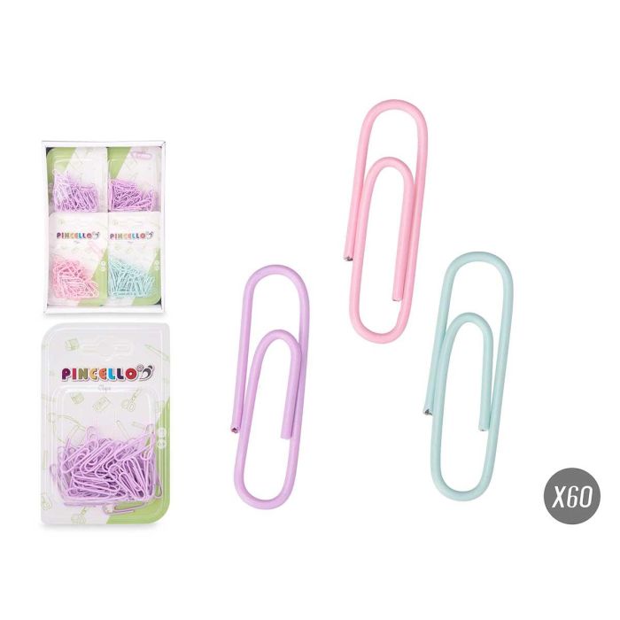 Pincello Clips 60 Piezas Mediano Surtidos Colores Morado, Rosa, Verde 8x13x2 cm (48 Unidades) Pincello Clips 60 Piezas Mediano Surtidos Colores Morado, Rosa, Verde 8x13x2 cm (48 Unidades)