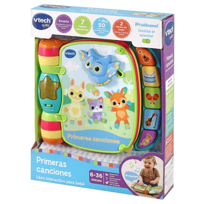 V-Tech Libro Interactivo Primeras Canciones 80-166777 para Bebés +6 Meses, Español, con Sonidos de Instrumentos y Melodías 2