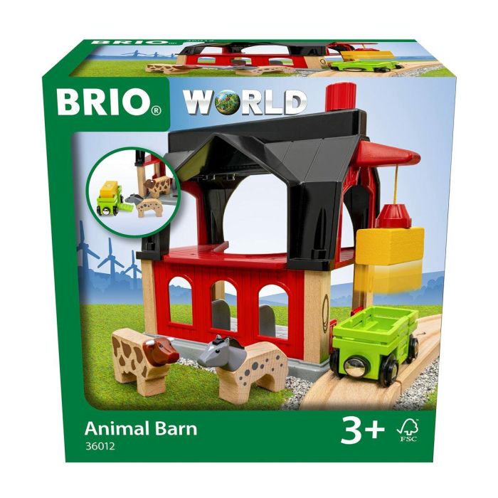 Brio World 7312350360127 Granero Animal Accesorio Circuito Tren Madera con Vaca, Caballo, Vagón y Vía - 6 Piezas para Niños +3 Años 0 Brio World 7312350360127 Granero Animal Accesorio Circuito Tren Madera con Vaca, Caballo, Vagón y Vía - 6 Piezas para Niños +3 Años 0