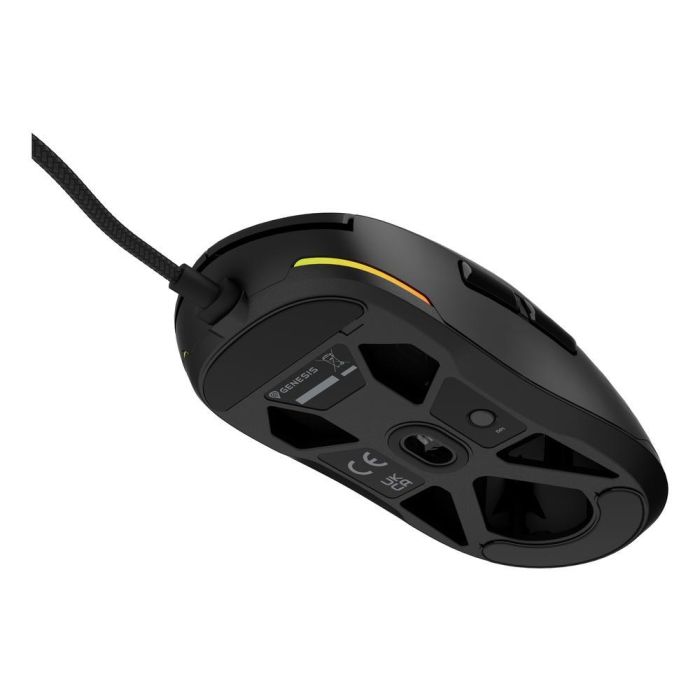 GENESIS Krypton 660 Ratón Gaming Óptico 12000 DPI 49g Ultraligero USB Cable Paracord Mano Derecha Interruptores Huano 90M Clics 9