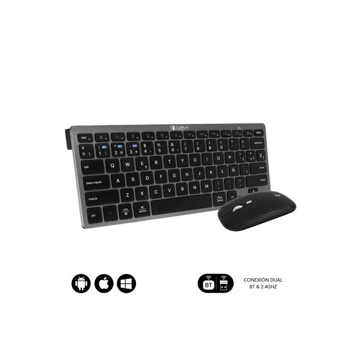 SUBBLIM Combo Multidispositivo Compacto Gris/Negro