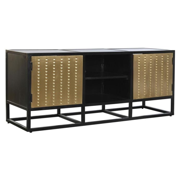 Mueble Tv DKD Home Decor Negro Dorado 37 x 50 x 120 cm