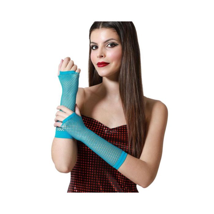 Guantes Rejilla Azul Mujer Adulto Guantes Rejilla Azul Mujer Adulto