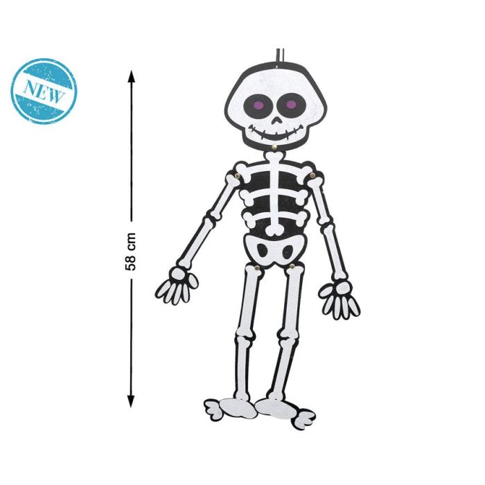 Esqueleto Colgante Decorativo 58 cm Con Articulaciones Móviles Halloween