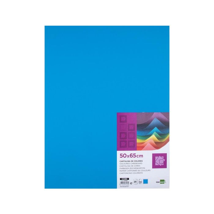 Cartulina Liderpapel 50x65 cm 240 gr-M2 Azul Turquesa Paquete De 25 Hojas 1