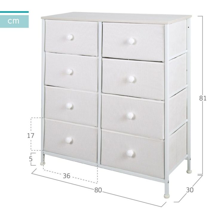 Cómoda Max Home Blanco 80 x 81 x 30 cm 3