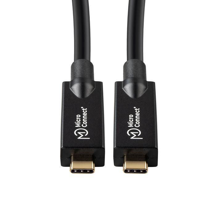 MicroConnect Cable USB-C a USB-C 15m Premium, 100W, 20Gbps, 4K60Hz, Fibra Óptica Activa USB 3.2 Gen 2
