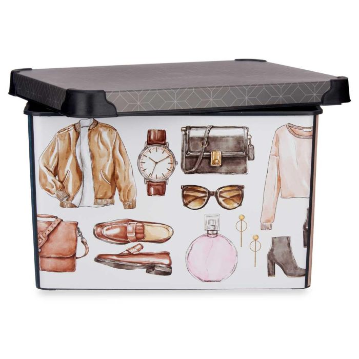 Caja de Almacenaje Kipit Vintage Plástico Vintage 22 L 30 x 23,5 x 40 cm Con asas 2 Caja de Almacenaje Kipit Vintage Plástico Vintage 22 L 30 x 23,5 x 40 cm Con asas 2