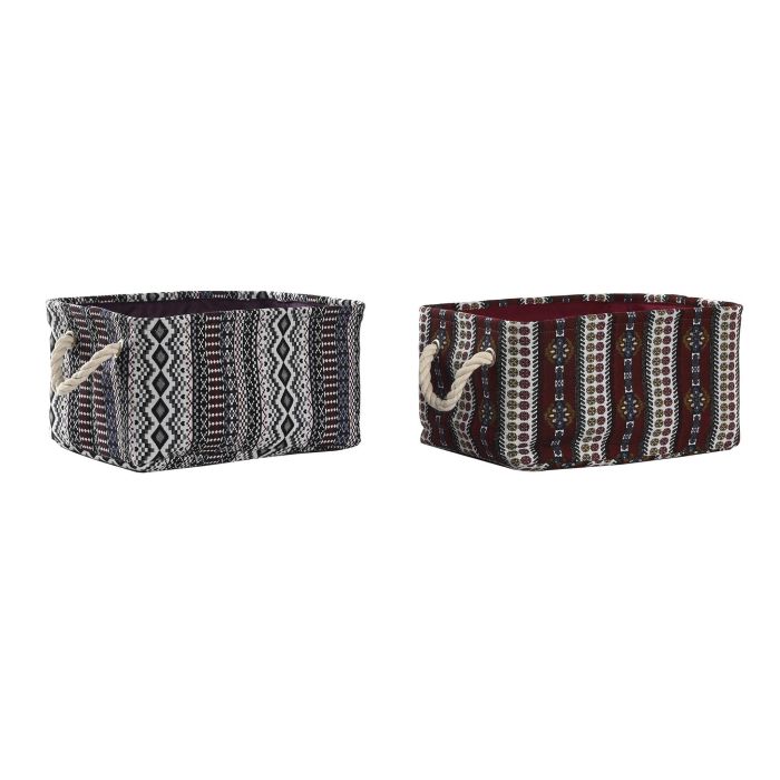 DKD Home Decor Cesta Morado Burdeos Poliester Eva 25 x 18 x 35 cm (4 Unidades) 0 DKD Home Decor Cesta Morado Burdeos Poliester Eva 25 x 18 x 35 cm (4 Unidades) 0