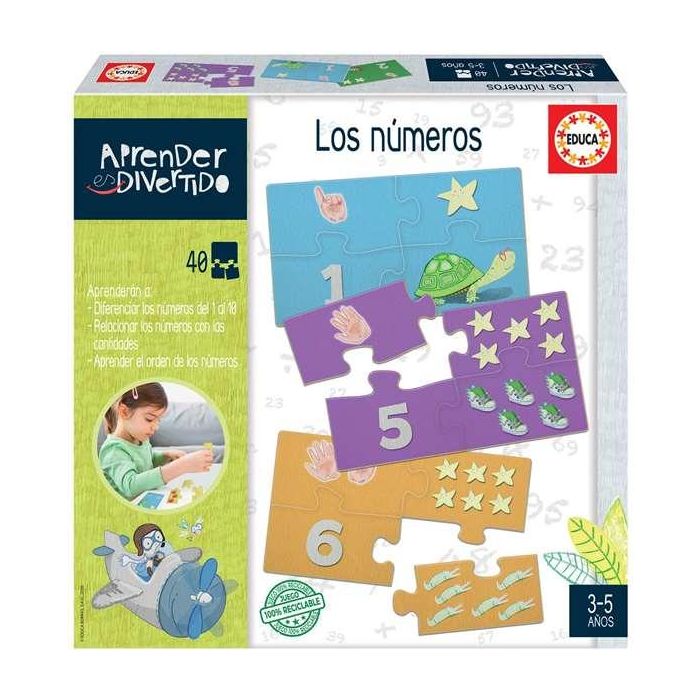 Juego aprender es divertido los números con 40 piezas encajables 10