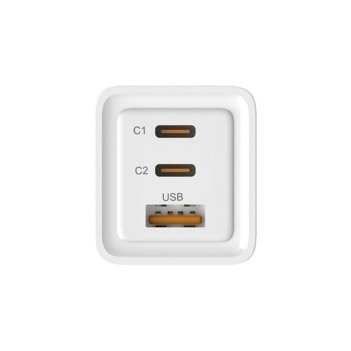 Leotec LECSPH65W3W Cargador de Pared GaN 65W con 2 USB-C y 1 USB-A para Carga Rápida Universal de hasta 3 Dispositivos 4