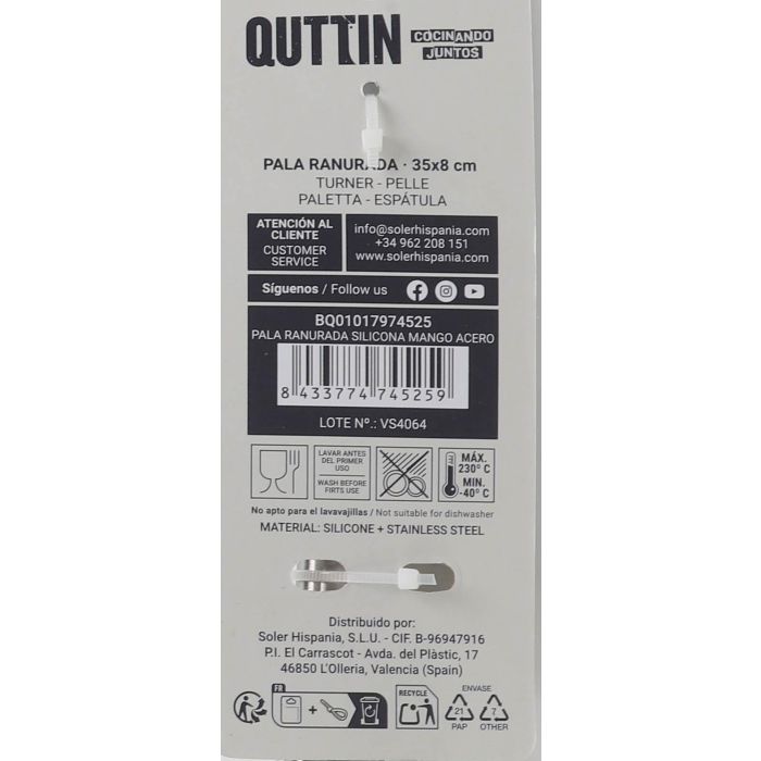 Pala Ranurada de Silicona con Mango - Quttin (24 Unidades) 5 Pala Ranurada de Silicona con Mango - Quttin (24 Unidades) 5