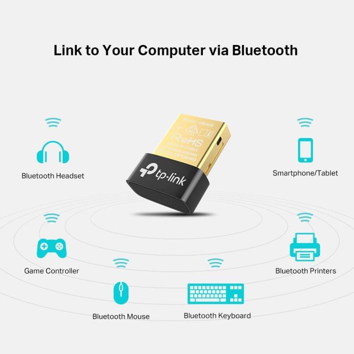 TP-Link UB400 Adaptador USB 2.0 Bluetooth 4.0 Nano, Transforma PC/Laptop en Bluetooth, Plug & Play Windows, 10m Alcance 3