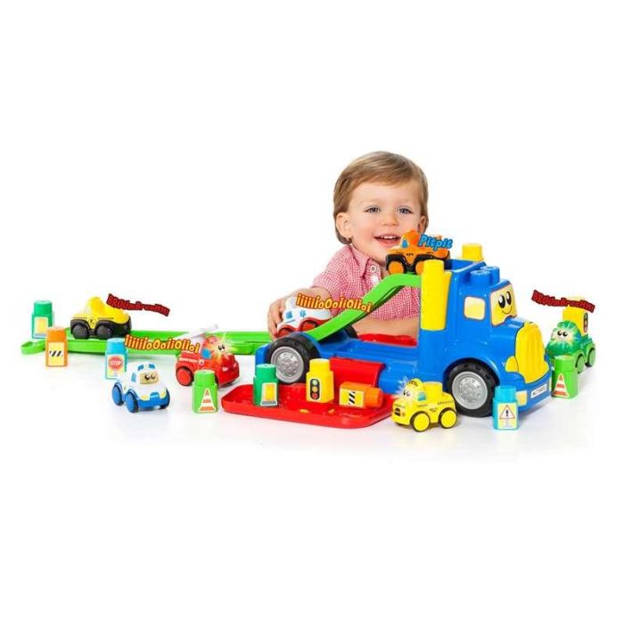 Molto Camión Portacoches 82 cm con 1 Coche y 10 Blocks, Luces y Sonidos, Pilas Incluidas, Plástico para Niños 1+ Años 11 Molto Camión Portacoches 82 cm con 1 Coche y 10 Blocks, Luces y Sonidos, Pilas Incluidas, Plástico para Niños 1+ Años 11
