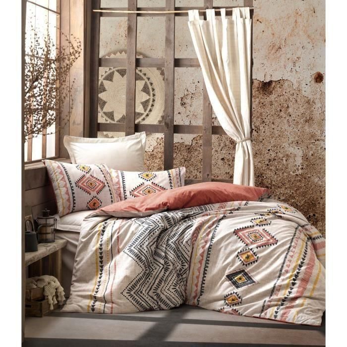 Juego de cama - 1 funda nórdica 220x240 cm + 2 fundas de almohada 60x60 cm - 100% algodón - Rojo 2 Juego de cama - 1 funda nórdica 220x240 cm + 2 fundas de almohada 60x60 cm - 100% algodón - Rojo 2