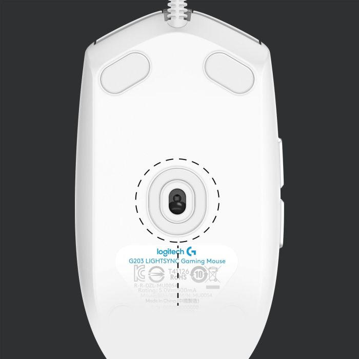 Logitech G203 Lightsync Ratón Gaming Blanco 2