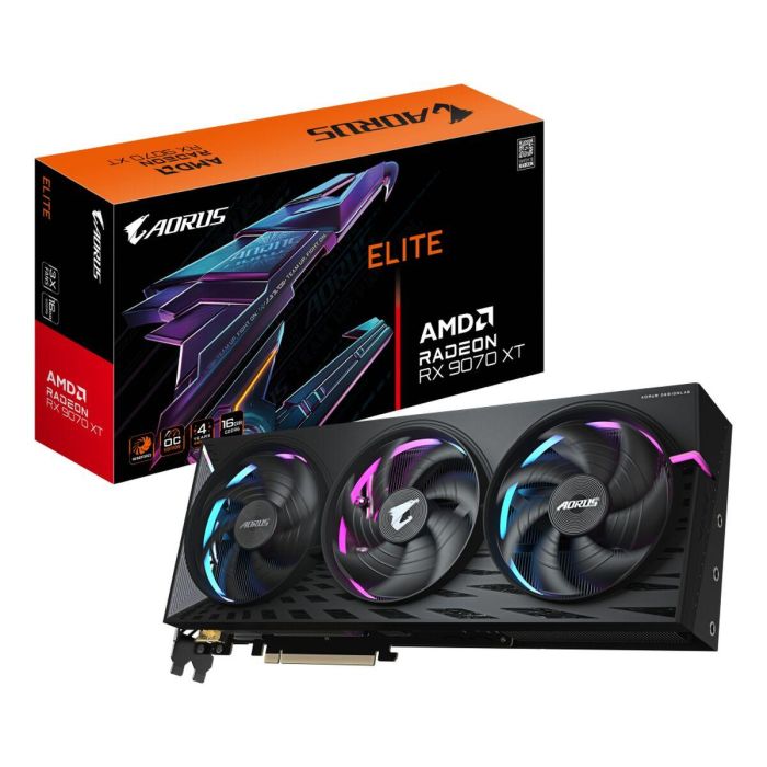 Gigabyte ASU4719331355517 Tarjeta Gráfica AORUS Radeon RX 9070 XT ELITE 16 GB 8 Gigabyte ASU4719331355517 Tarjeta Gráfica AORUS Radeon RX 9070 XT ELITE 16 GB 8