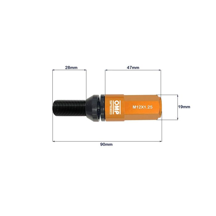 Omp Speed Juego De 20 Tornillos Con Protector De Aluminio De Colores M12x1.25 Llave De 17-19 Largo 28 mm Con Protector Naranja OMPS09971210 1 Omp Speed Juego De 20 Tornillos Con Protector De Aluminio De Colores M12x1.25 Llave De 17-19 Largo 28 mm Con Protector Naranja OMPS09971210 1