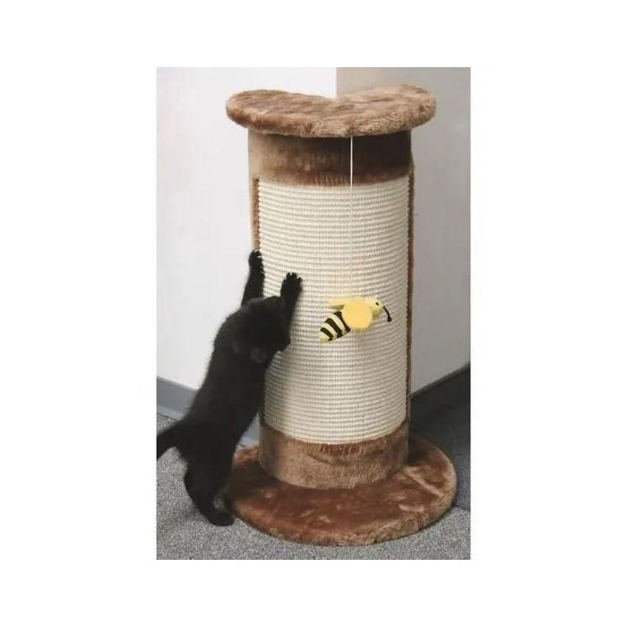 Kerbl Árbol de Gato Angular 58 cm - Marrón, Ideal para Rincones con Juguete de Abeja 1