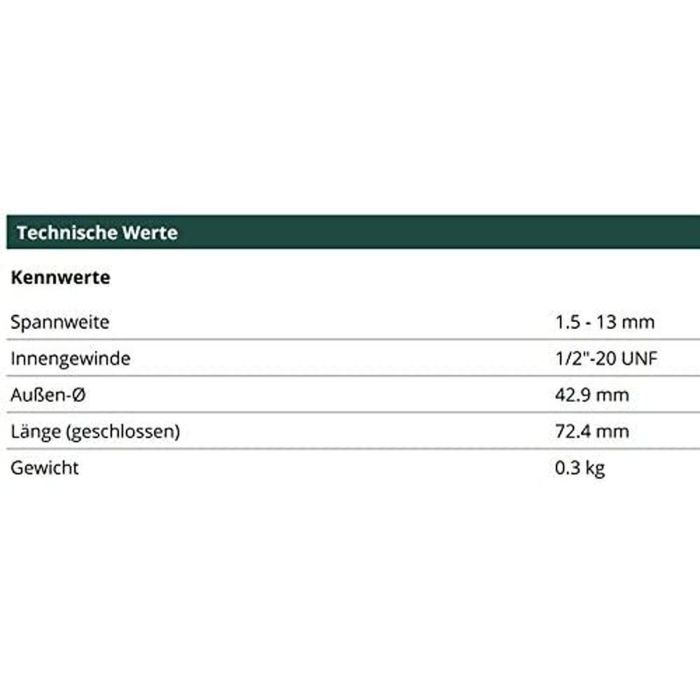 Portabrocas de acción rápida METABO Futuro Plus S2M para taladros de impacto 1