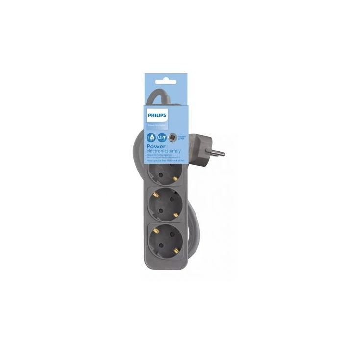 Regleta Enchufes 3 Tomas con Interruptor Philips CHP2134G/12 1