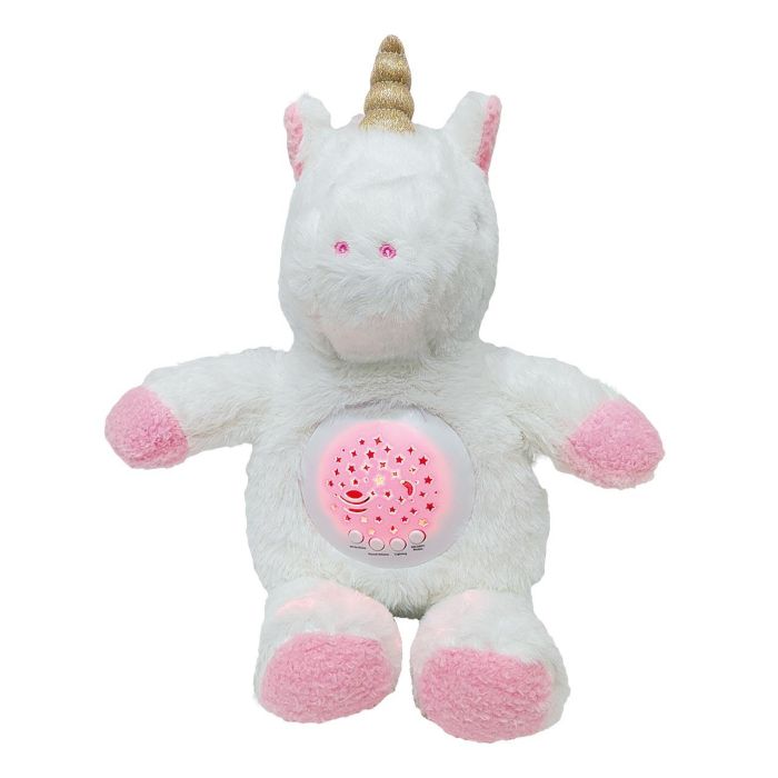 Tachan Peluche Unicornio Proyector de Luz y Sonido con Música Relajante, Luz Nocturna y Colores Cambiantes para Bebés +0 meses Lavable