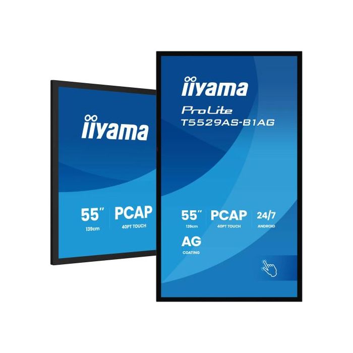 Monitor Iiyama 55" All-In-One Interactive Display/ Android 14 Os/ 3840X2160, 4K Uhd Panel, 2Xhdmi + Usb-C (Dp-Alt), 450Cd/M², Usb Touch Interface, 4Gb Ram / 32Gb Storage, Rs232C, Usb 2X 2.0, Lan, Wifi, 24/7 Operation, Iishare, (T5529As-B1Ag) 6