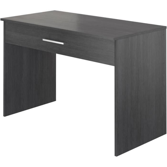 Escritorio con cajones grandes - Melamina gris ceniza - 110 x 56 x 81,5 cm 1 Escritorio con cajones grandes - Melamina gris ceniza - 110 x 56 x 81,5 cm 1