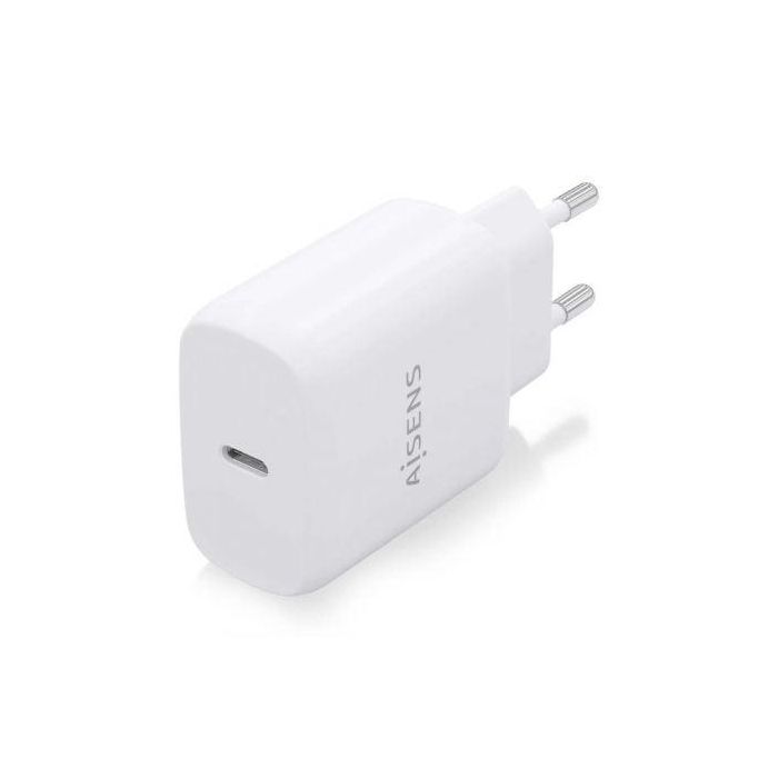 Aisens Cargador USB-C PD3.0 25W con Tecnología Power Delivery para móviles, cámaras y tablets, Blanco 1