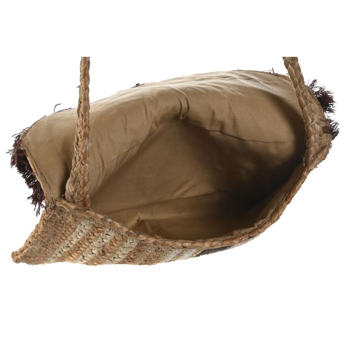 DKD Home Decor Bolso Mediterraneo Crema Marron 4 x 21 x 35 cm (4 Unidades) 2