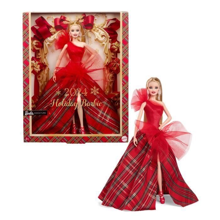 Mattel Barbie Signature con Vestido Rojo a Cuadros - Muñeca de Colección
