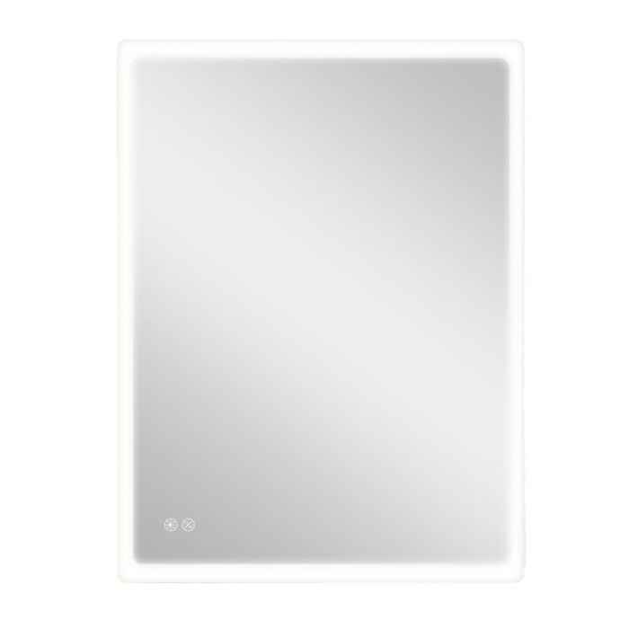 Edm Espejo rectangular con LED 20W 80x60cm, regulable, antivaho, marco aluminio