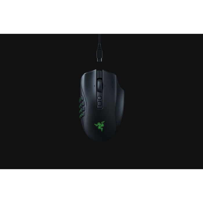 Razer Naga V2 Pro - Ratón Gaming Inalámbrico con 3 Placas Laterales Intercambiables, hasta 12 Botones Programables, Negro