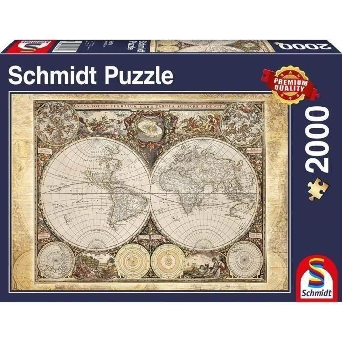 SCHMIDT SPIELE Rompecabezas Mapa del Mundo Histórico 2000 Piezas Calidad Premium Antirreflejos para Adultos 1 SCHMIDT SPIELE Rompecabezas Mapa del Mundo Histórico 2000 Piezas Calidad Premium Antirreflejos para Adultos 1