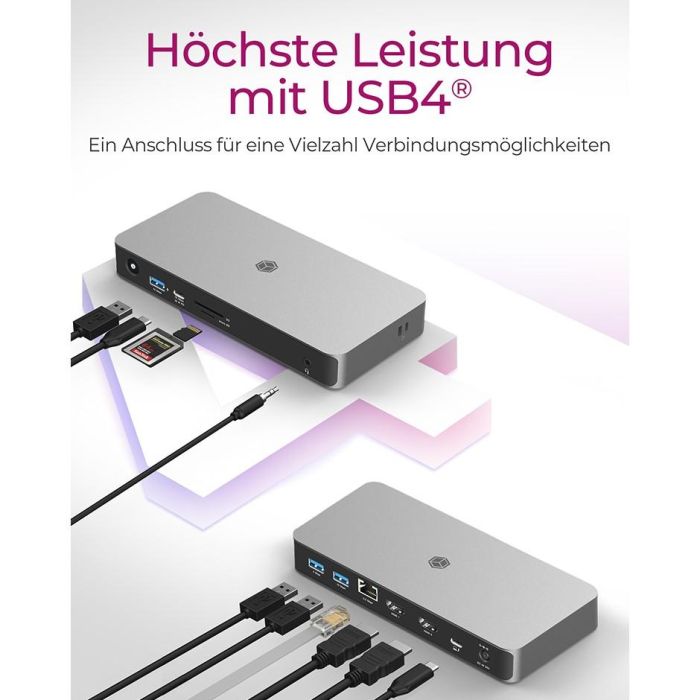 ICY BOX IB-DK2880-C41 USB4 10-in-1 PD 100W DockingStation 2 ICY BOX IB-DK2880-C41 USB4 10-in-1 PD 100W DockingStation 2