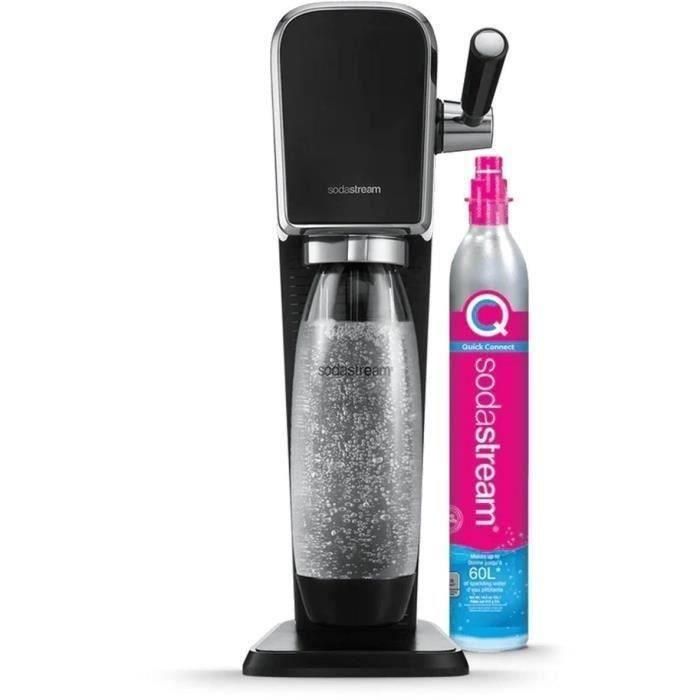 Máquina de refrescos - SODASTREAM ART - Negra - botella y cilindro de carbonatación incluidos