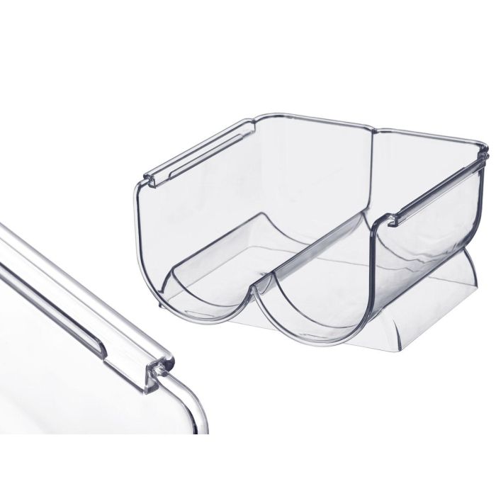 Kinvara Botellero Doble Transparente Plástico PET 21.3x11x20.5 cm (Set de 12)