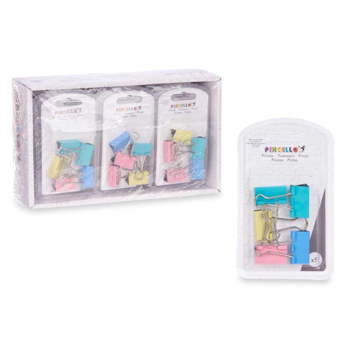 Set 5 Pinzas Clip Color Pastel Med Pincello 2X11CM (24 Unidades) 2 Set 5 Pinzas Clip Color Pastel Med Pincello 2X11CM (24 Unidades) 2