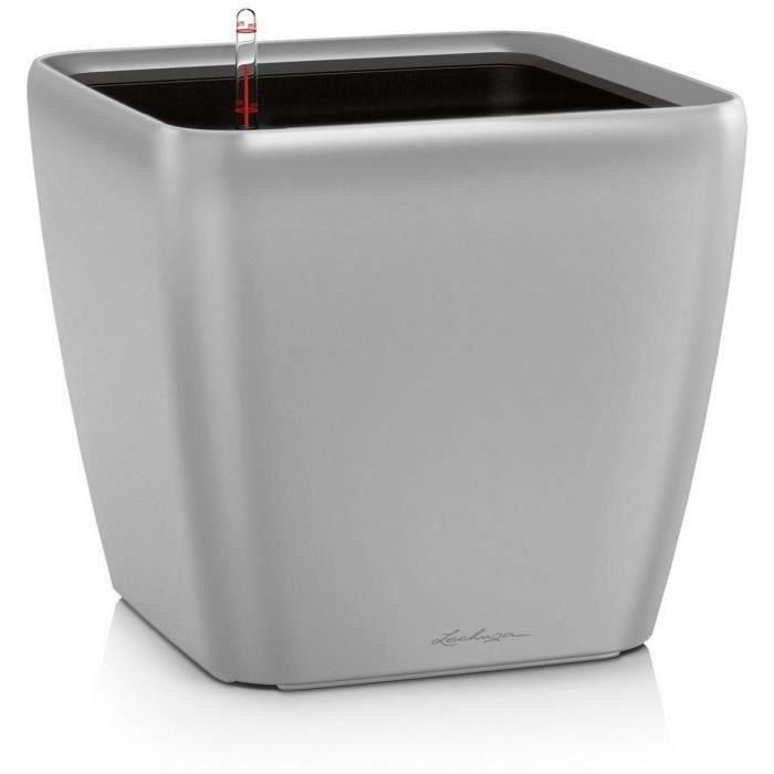 Maceta - LEC - Quadro Premium LS 50 - plata metalizada - 15 L - sistema de riego integrado Maceta - LEC - Quadro Premium LS 50 - plata metalizada - 15 L - sistema de riego integrado