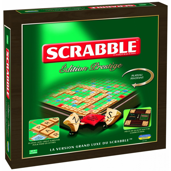 Megableu Scrabble Prestige Edición de Lujo Tablero Robusto Idioma Francés Juego de Mesa 2-4 Jugadores Megableu Scrabble Prestige Edición de Lujo Tablero Robusto Idioma Francés Juego de Mesa 2-4 Jugadores