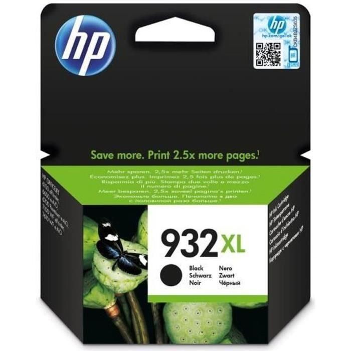 Cartucho de tinta negro original de alto rendimiento HP 932XL para HP OfficeJet 6100/6600/6700/7100/7510/7610 (CN053AE)